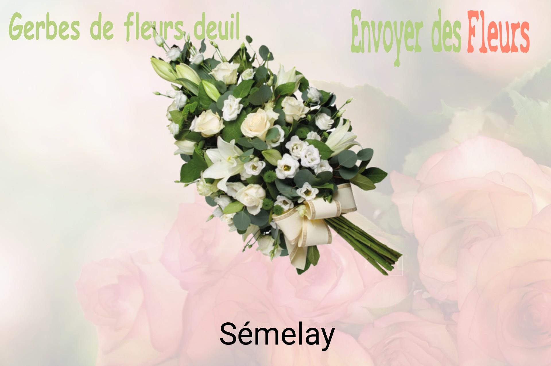 Gerbe de fleurs de deuil livrée à Sémelay